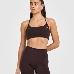 Everyday Cross Over Bralette Plum Brown