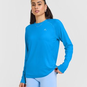 Go To Seamless Loose Long Sleeve Top Tropical Blue
