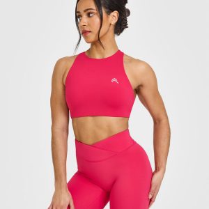 EasyLift™ High Neck Sports Bra Berry Bloom