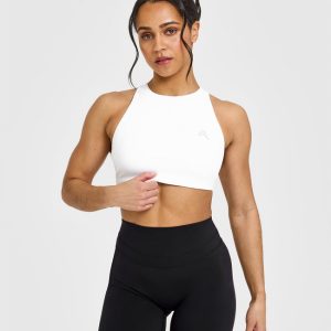 EasyLift™ High Neck Sports Bra White