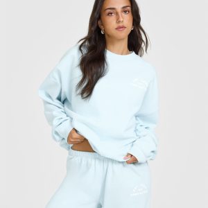 Lightweight Sweatshirt With Graphic Cloud Blue