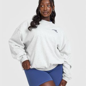 Lightweight Graphic Sweatshirt Light Grey Marl