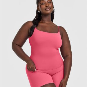 SoftMotion™ Strappy Vest with Built in Bra Shelf Dark Velvet Pink