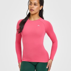 Go To Seamless Fitted Long Sleeve Top Velvet Pink