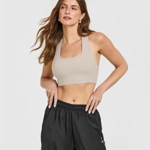 Mellow™ Rib Square Neck Bra Cloud Grey