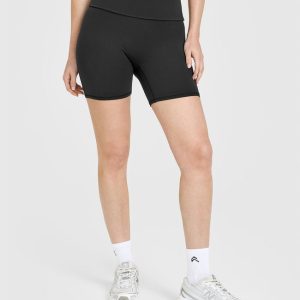 SoftMotion™ Fold Over Shorts 6" Soft Black
