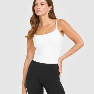 SoftMotion™ Strappy Mid Vest with Built in Bra Shelf White