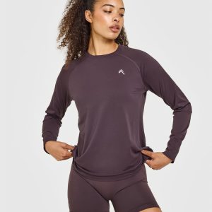 Go To Seamless Loose Long Sleeve Top Umber Brown